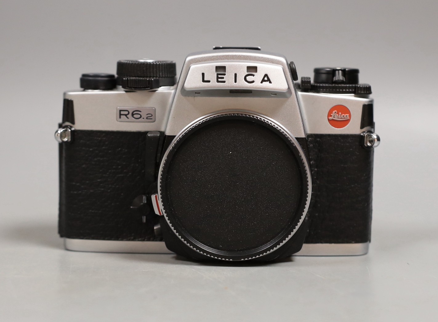 A Leica R6.2 SLR camera body with strap, serial no. 2429391, complete with box, case and paperwork, shutter working; no lense.